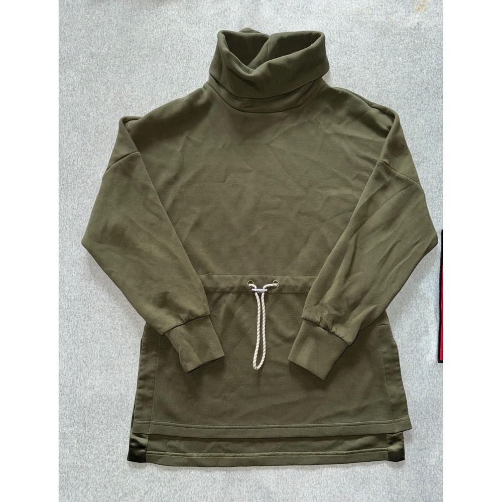 Varley Women's DoubleSoft Freya‎ Sweatshirt Olive Athleisure Funnel Neck Size Xs